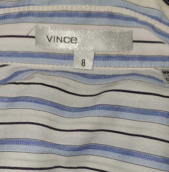 Vince Striped Button Down Top Size 8. - Picture 2 of 5